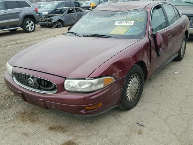 1G4HR54K9YU240083 - 2000 BUICK LESABRE LI BURGUNDY photo 2