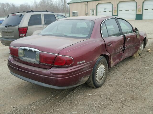 1G4HR54K9YU240083 - 2000 BUICK LESABRE LI BURGUNDY photo 4