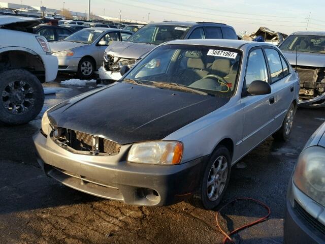 KMHCG45C22U401446 - 2002 HYUNDAI ACCENT GL SILVER photo 2