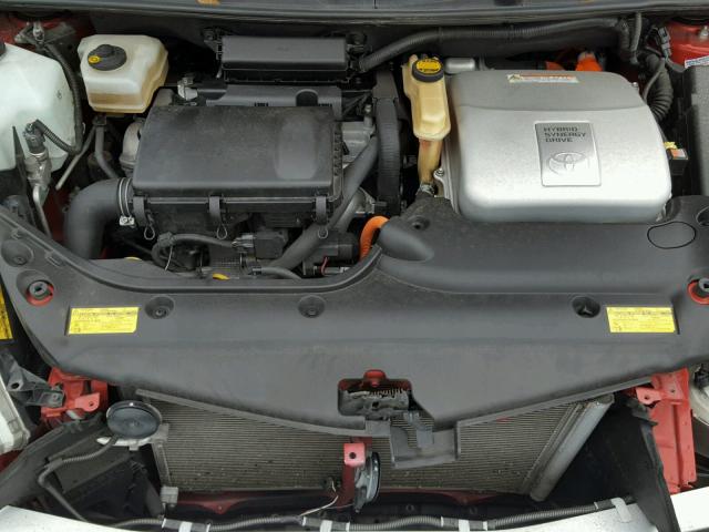 JTDKB20U897879480 - 2009 TOYOTA PRIUS RED photo 7