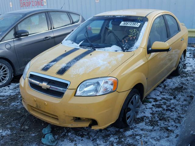 KL1TG56E29B343393 - 2009 CHEVROLET AVEO LT YELLOW photo 2