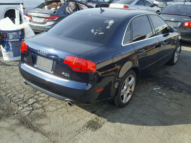 WAUDF78E37A107537 - 2007 AUDI A4 2.0T QU BLUE photo 4