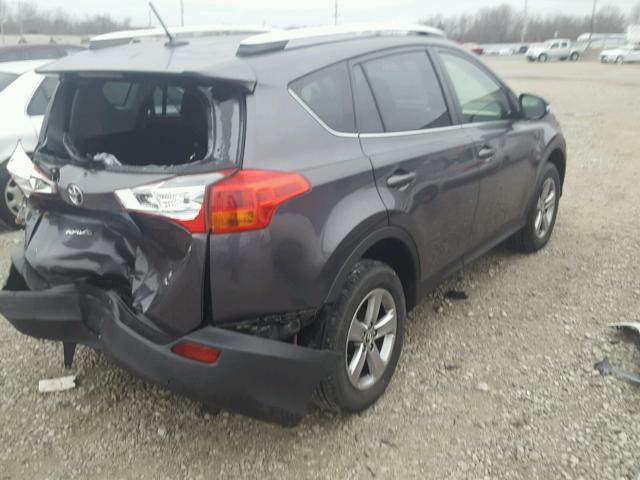 JTMRFREV3FJ020275 - 2015 TOYOTA RAV4 XLE GRAY photo 4