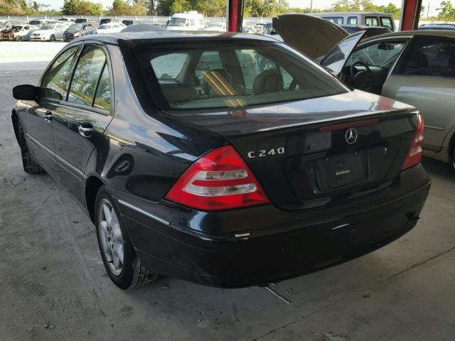 WDBRF61J03A473524 - 2003 MERCEDES-BENZ C 240 BLACK photo 3