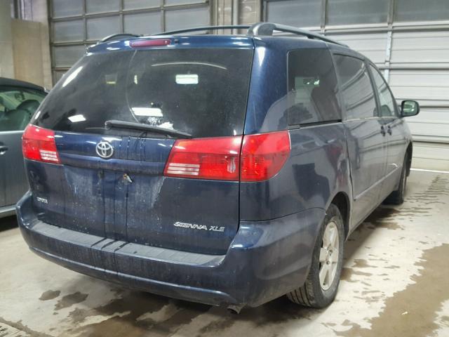 5TDZA22C34S056427 - 2004 TOYOTA SIENNA XLE BLUE photo 4