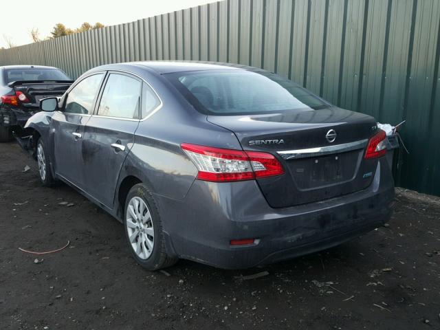 3N1AB7AP6DL691825 - 2013 NISSAN SENTRA S GRAY photo 3