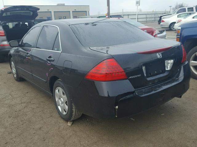 1HGCM56437A219503 - 2007 HONDA ACCORD LX BLACK photo 3