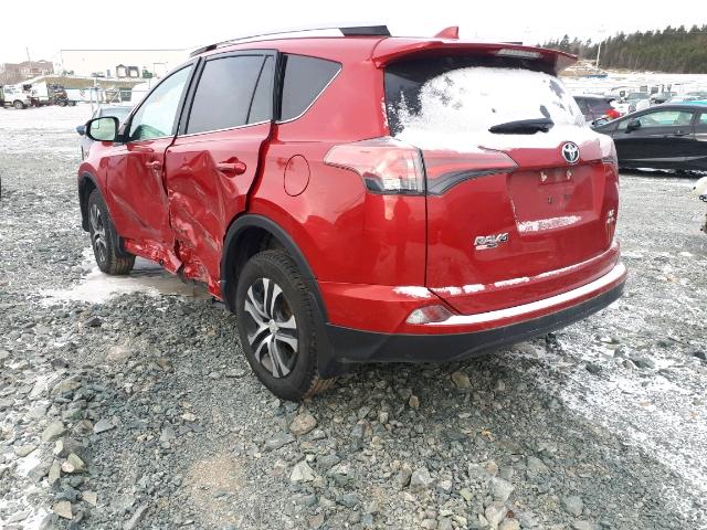 2T3BFREV6HW542534 - 2017 TOYOTA RAV4 LE RED photo 3