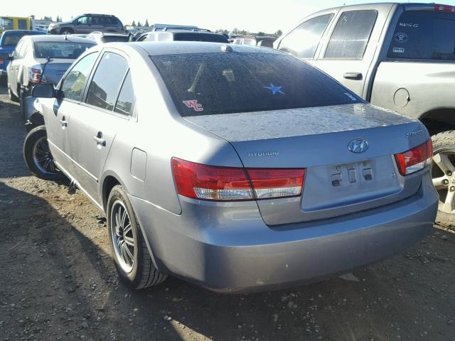 5NPET46C67H243492 - 2007 HYUNDAI SONATA GLS CHARCOAL photo 3