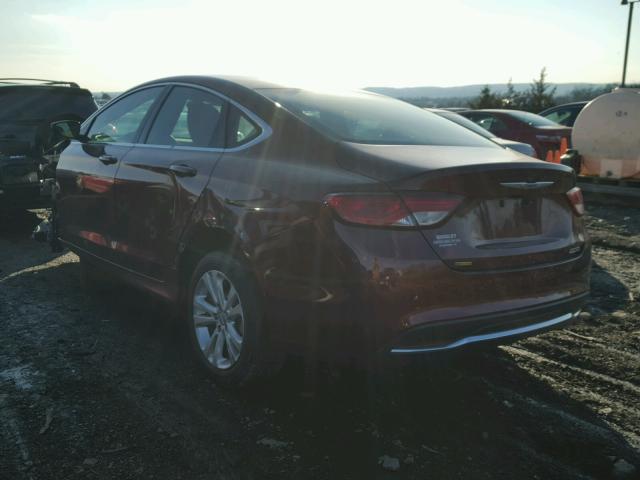 1C3CCCAB3FN586750 - 2015 CHRYSLER 200 LIMITE MAROON photo 3