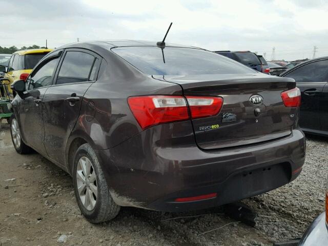 KNADN4A37D6178670 - 2013 KIA RIO EX BROWN photo 3