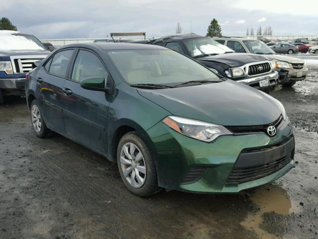 5YFBURHE8EP057318 - 2014 TOYOTA COROLLA L GREEN photo 1