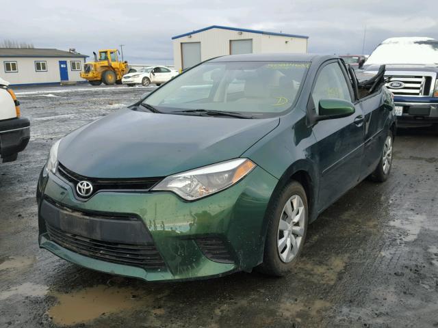 5YFBURHE8EP057318 - 2014 TOYOTA COROLLA L GREEN photo 2