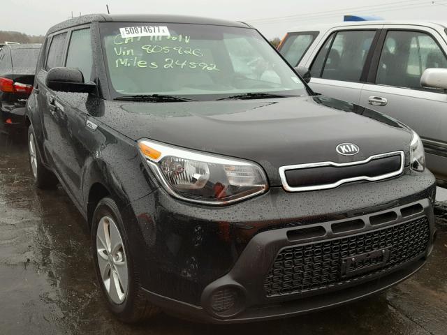 KNDJN2A26F7805826 - 2015 KIA SOUL BLACK photo 1