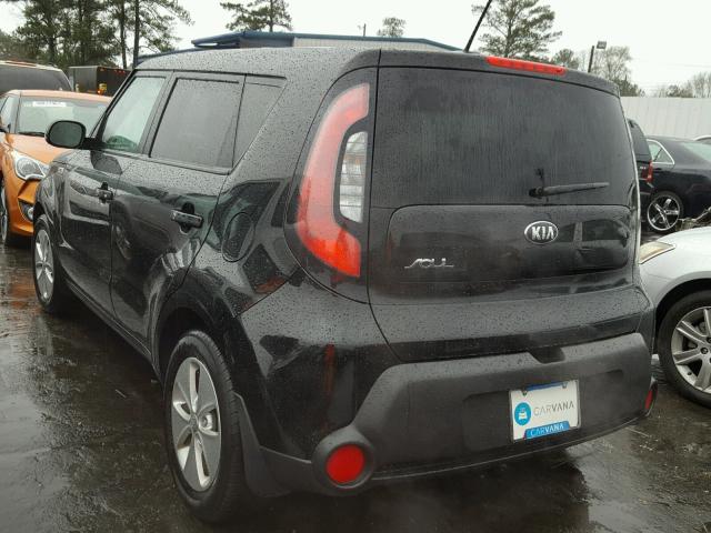 KNDJN2A26F7805826 - 2015 KIA SOUL BLACK photo 3