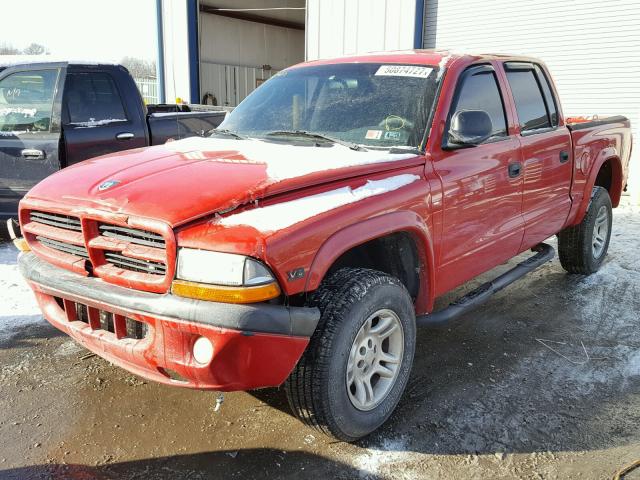 1D7HG38X33S363652 - 2003 DODGE DAKOTA QUA RED photo 2