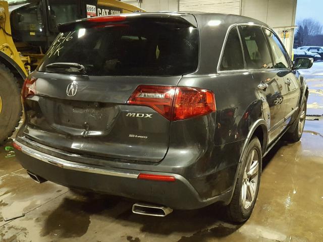 2HNYD2H35DH517405 - 2013 ACURA MDX TECHNO GRAY photo 4