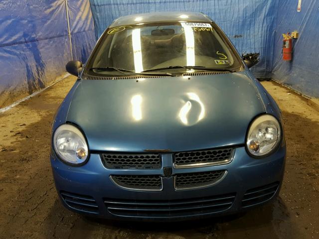 1B3ES56C74D522316 - 2004 DODGE NEON SXT BLUE photo 9