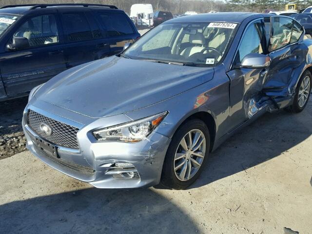 JN1BV7AR2FM398915 - 2015 INFINITI Q50 BASE BLUE photo 2