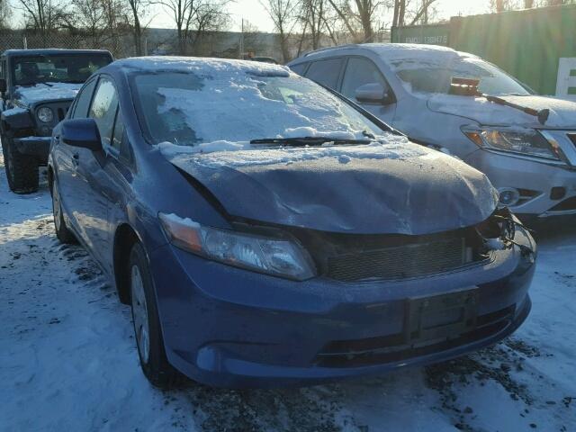 2HGFB2F58CH571143 - 2012 HONDA CIVIC LX BLUE photo 1