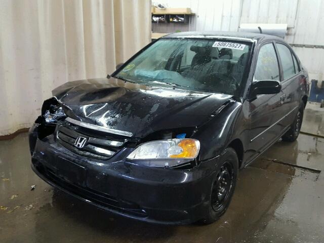 2HGES16573H613808 - 2003 HONDA CIVIC LX BLACK photo 2