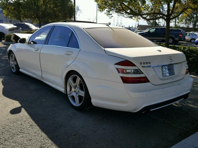 WDDNG71X47A078734 - 2007 MERCEDES-BENZ S 550 WHITE photo 3