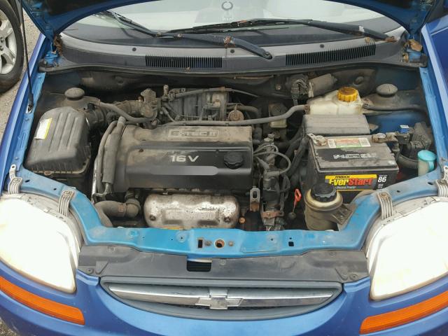 KL1TD52624B275077 - 2004 CHEVROLET AVEO BLUE photo 7