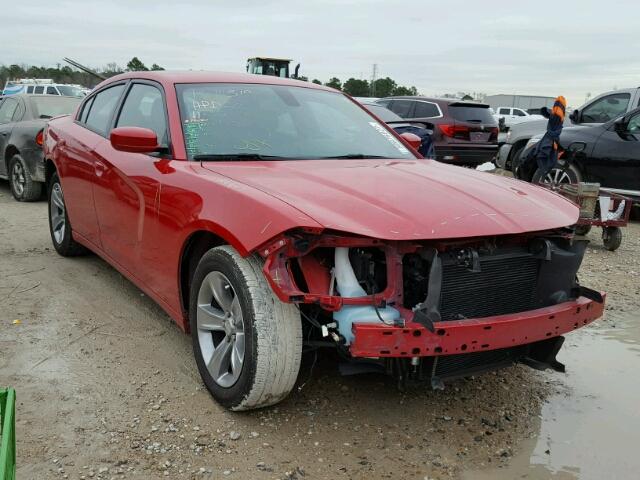 2C3CDXBG0FH866536 - 2015 DODGE CHARGER SE RED photo 1