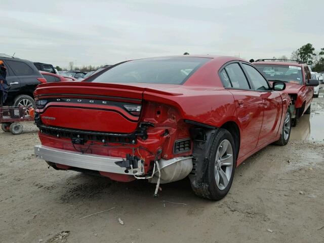 2C3CDXBG0FH866536 - 2015 DODGE CHARGER SE RED photo 4