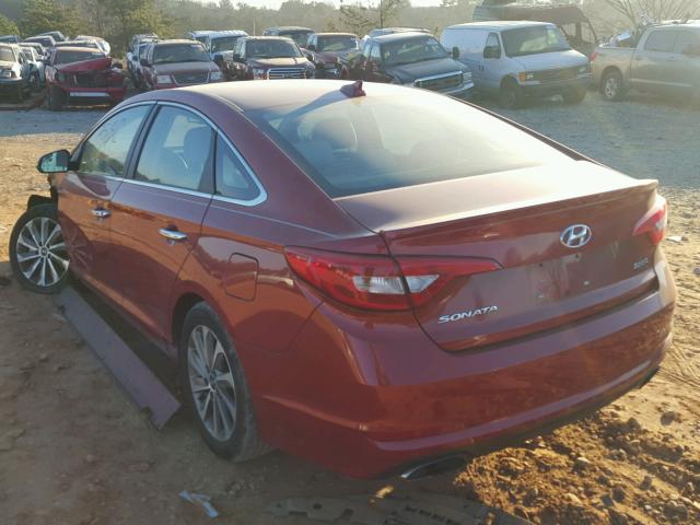 5NPE34AF9HH481646 - 2017 HYUNDAI SONATA SPO RED photo 3