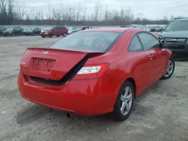 2HGFG12876H573336 - 2006 HONDA CIVIC EX RED photo 4