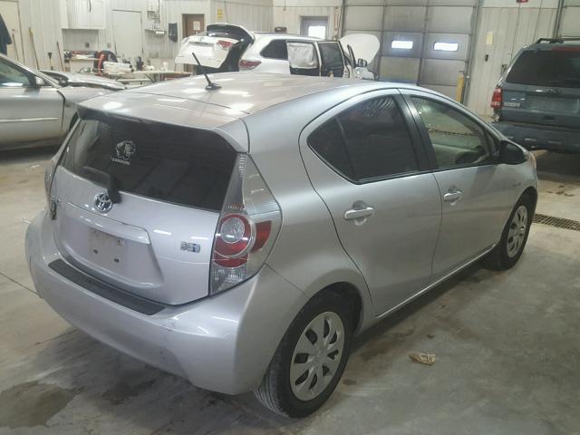 JTDKDTB34C1506225 - 2012 TOYOTA PRIUS C SILVER photo 4