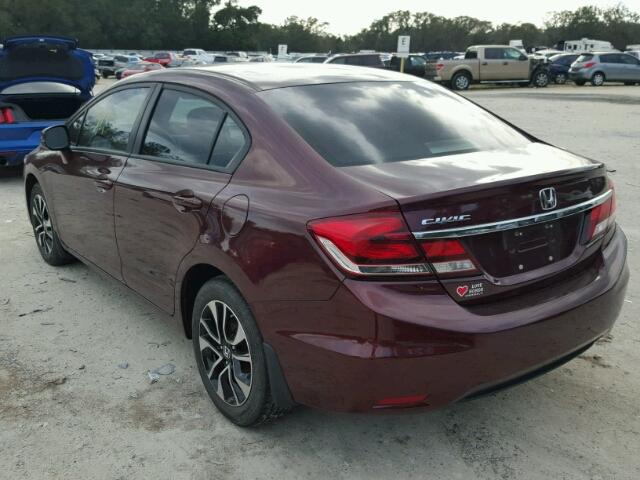 19XFB2F80DE079986 - 2013 HONDA CIVIC EX MAROON photo 3