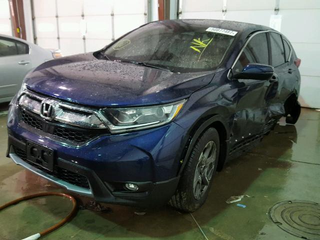 2HKRW2H8XHH618811 - 2017 HONDA CR-V EXL BLUE photo 2