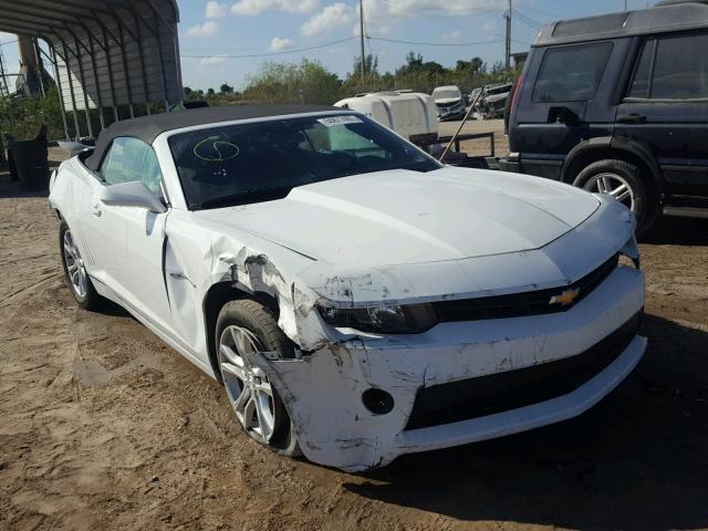 2G1FB3D38E9157467 - 2014 CHEVROLET CAMARO LT WHITE photo 1