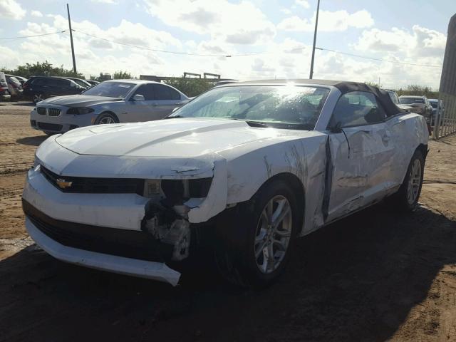 2G1FB3D38E9157467 - 2014 CHEVROLET CAMARO LT WHITE photo 2