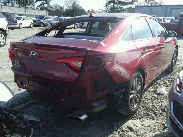 5NPE24AF6FH006620 - 2015 HYUNDAI SONATA SE RED photo 4