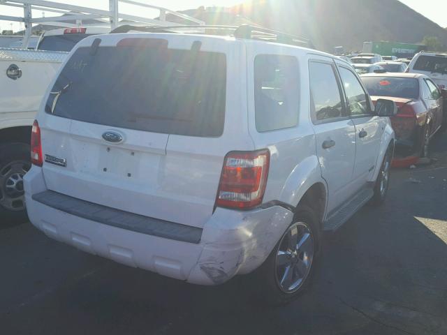 1FMCU03158KA92143 - 2008 FORD ESCAPE XLT WHITE photo 4