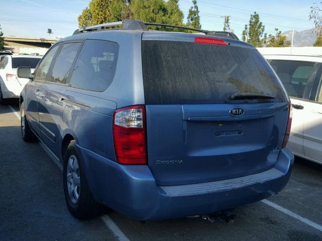 KNDMB233376183446 - 2007 KIA SEDONA EX BLUE photo 3