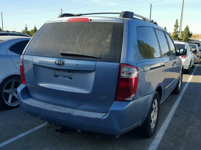 KNDMB233376183446 - 2007 KIA SEDONA EX BLUE photo 4