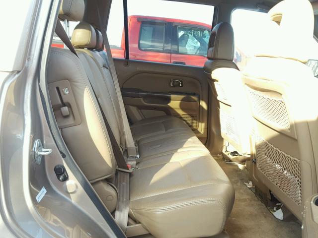 2HKYF18754H578161 - 2004 HONDA PILOT EXL BROWN photo 6