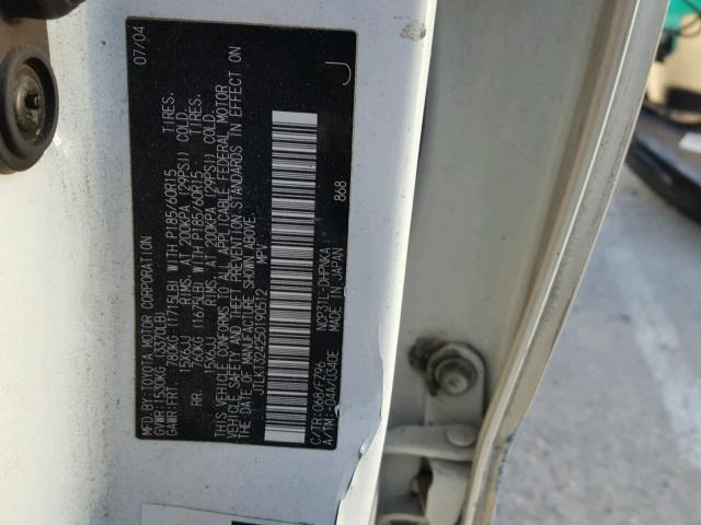 JTLKT324250190512 - 2005 TOYOTA SCION XB Ağ foto 10