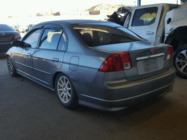 2HGES16524H518820 - 2004 HONDA CIVIC LX GRAY photo 3