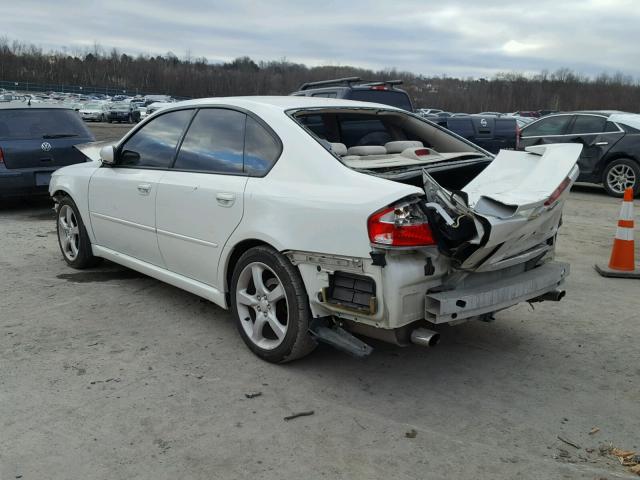 4S3BL616297223084 - 2009 SUBARU LEGACY 2.5 WHITE photo 3