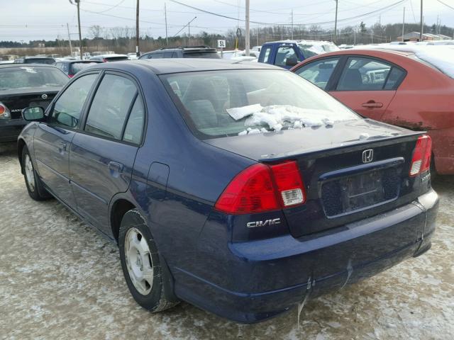 JHMES966X5S018077 - 2005 HONDA CIVIC HYBR BLUE photo 3