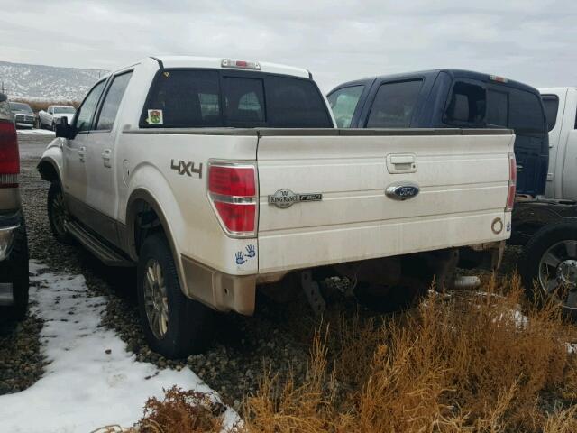 1FTFW1ET4CKD78624 - 2012 FORD F150 SUPER WHITE photo 3