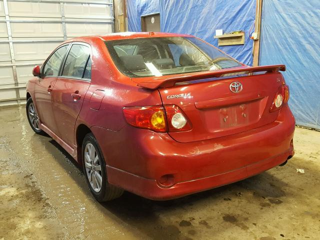 2T1BU4EE1AC334456 - 2010 TOYOTA COROLLA BA RED photo 3