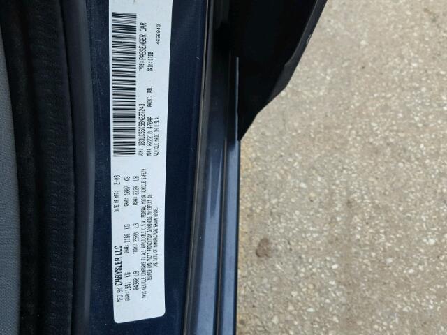 1B3LC56K58N227243 - 2008 DODGE AVENGER SX BLUE photo 10