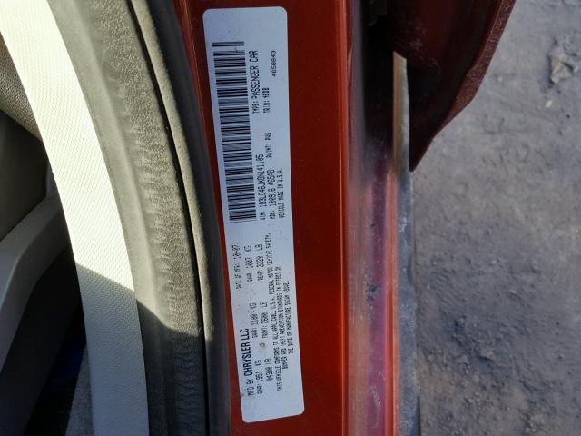 1B3LC46JX8N141105 - 2008 DODGE AVENGER SE ORANGE photo 10