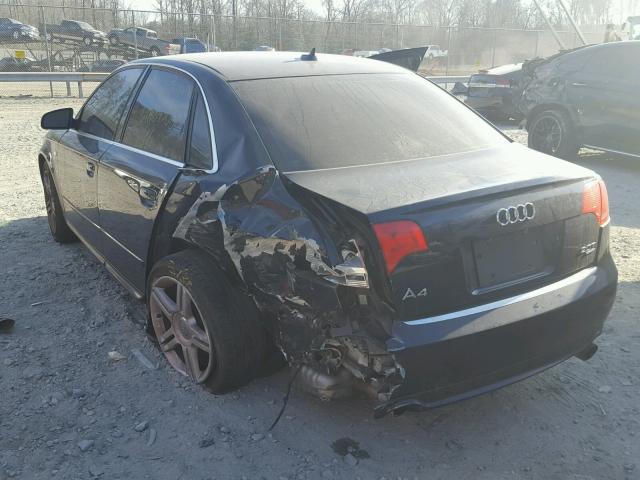 WAUDF78E78A018409 - 2008 AUDI A4 2.0T QU BLACK photo 3